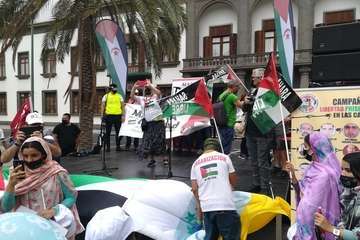 Marcha en la capital grancanaria por la libertad del pueblo saharaui/TA.